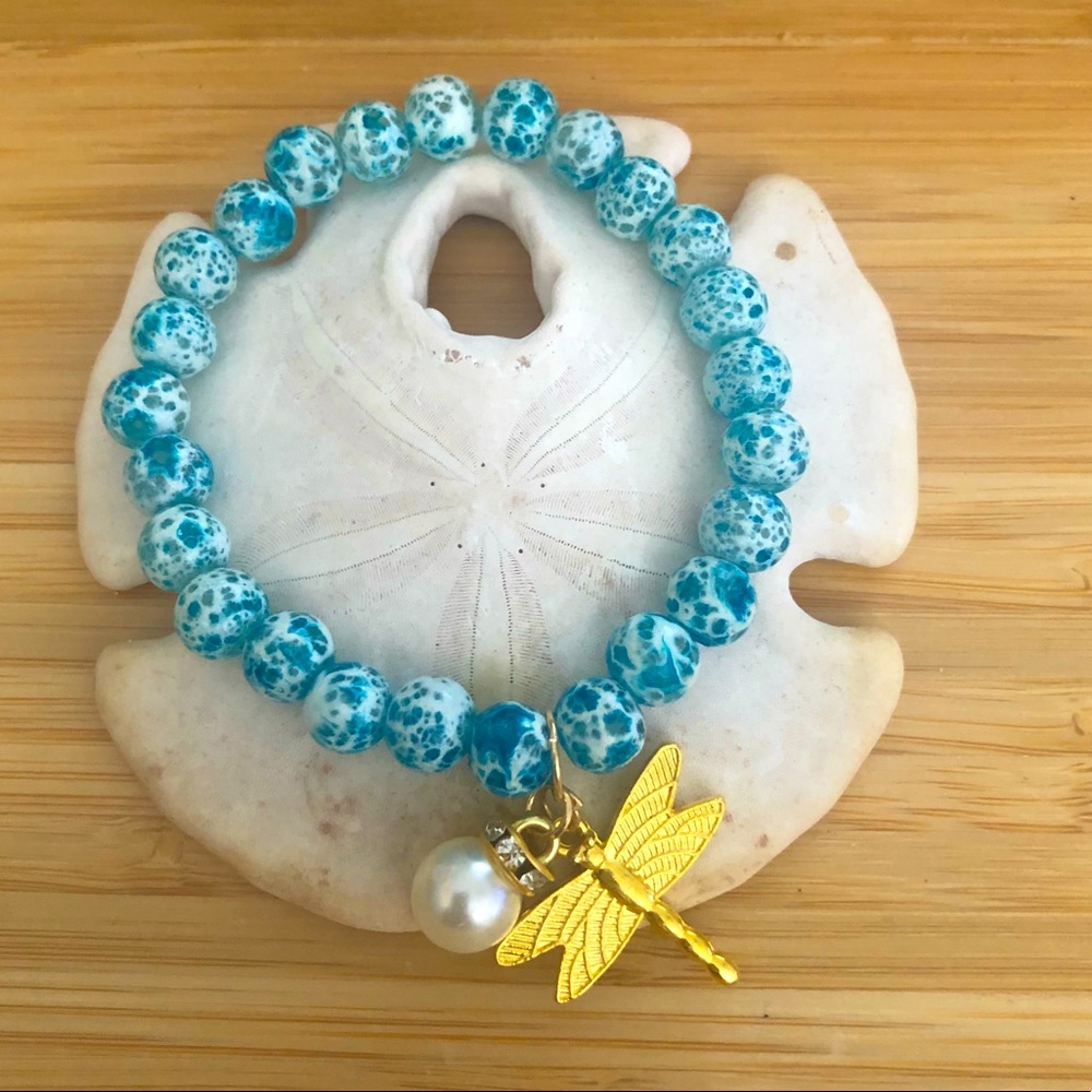 NEW! Handcrafted Dragonfly beaded Bracelet